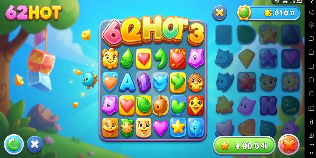 Gameplay 62HOT yang seru dan menghibur dalam kategori Match-3.