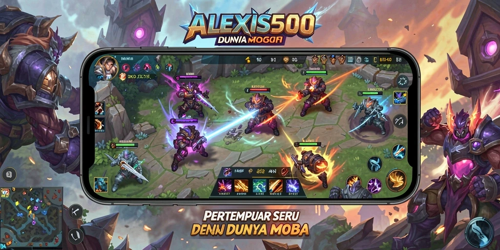 Tampilan pertarungan seru dalam ALEXIS500 dengan pahlawan yang beraksi.