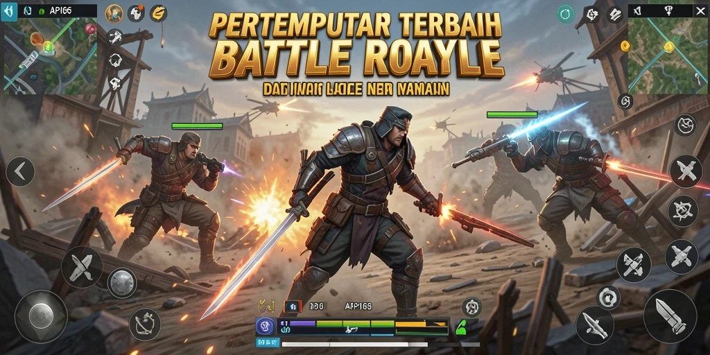 Tampilan gameplay menegangkan dalam pertempuran Battle Royale.