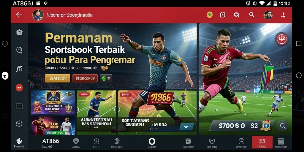 Tampilan antarmuka AT866 saat melakukan taruhan olahraga.