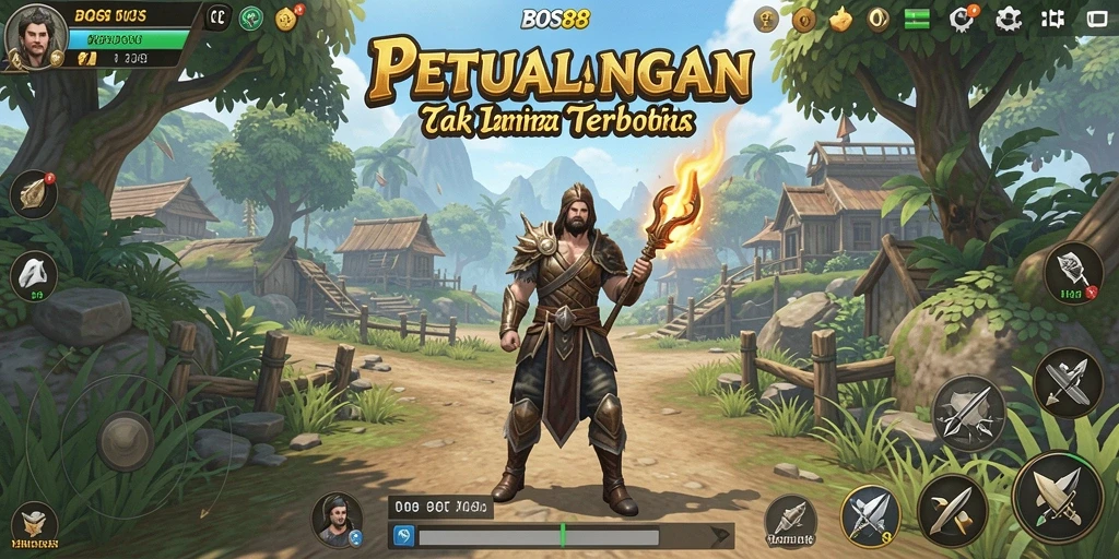 Screenshot gameplay BOS88 menampilkan petualangan epik dalam dunia terbuka.