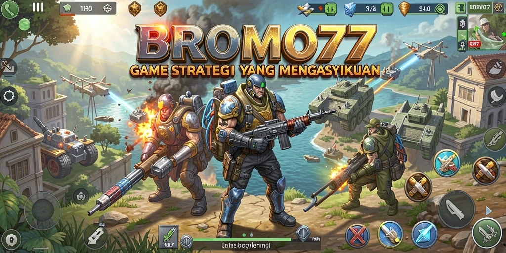 Screenshot utama BROMO77 menampilkan aksi strategi yang mendebarkan.