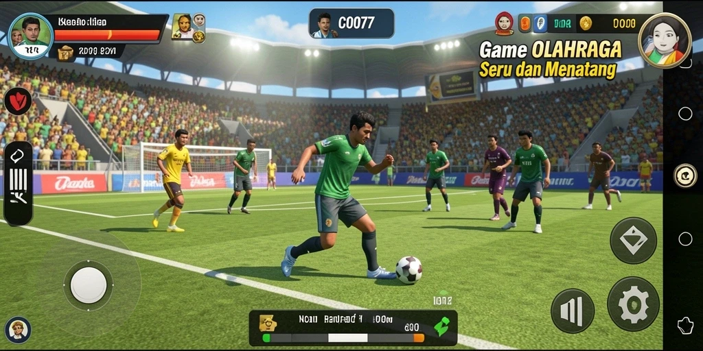 Gameplay C0077 menampilkan aksi olahraga yang mendebarkan.
