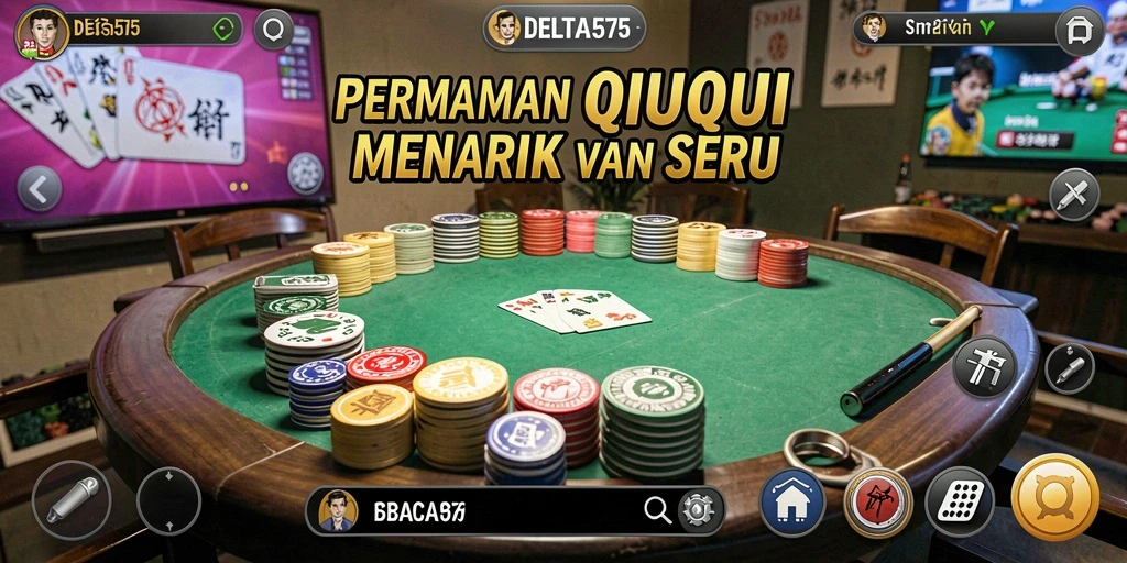 Screenshot gameplay DELTA575 menampilkan keseruan permainan QiuQiu.
