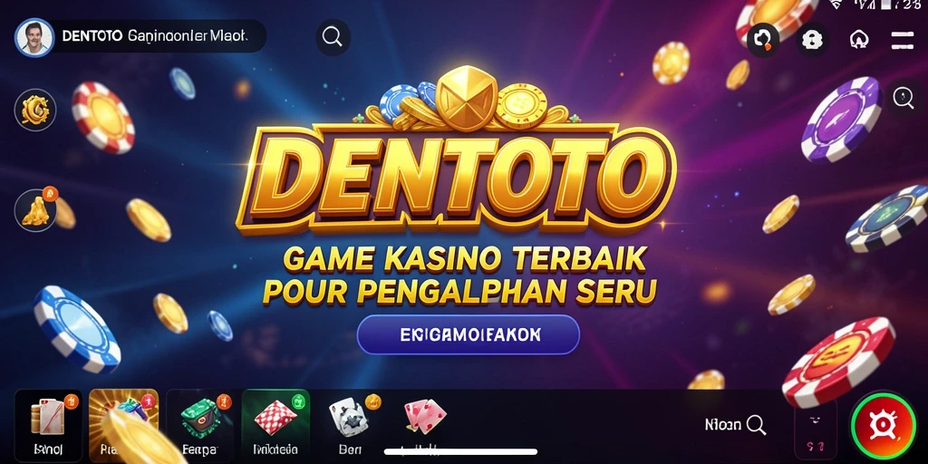 Tampilan gameplay DENTOTO yang memikat menampilkan suasana kasino seru.
