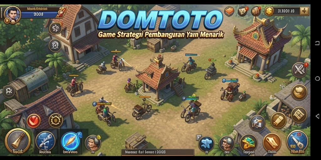 Tampilan gameplay menarik dari DOMTOTO yang menampilkan pembangunan kota.