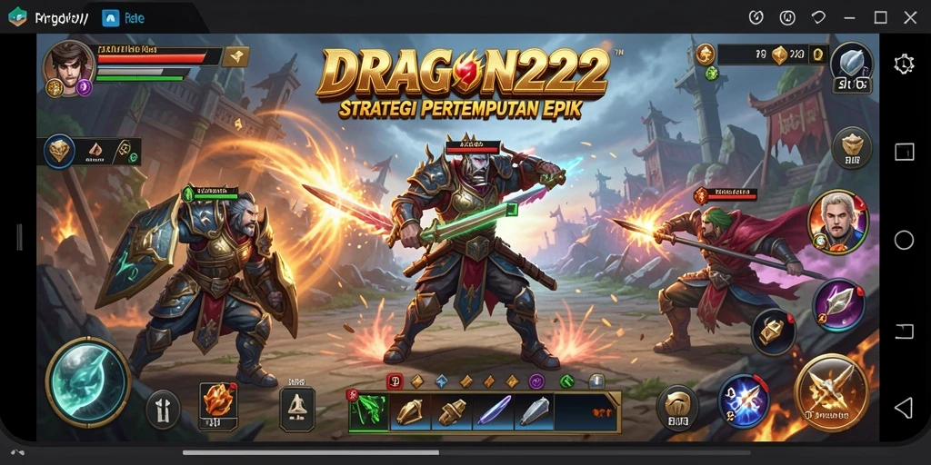 Screenshot gameplay DRAGON222 menampilkan aksi pertempuran strategis yang intens.