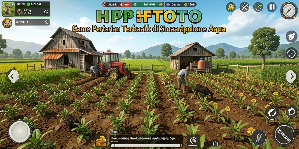 Tampilan gameplay HPTOTO dengan aktivitas bertani yang seru.