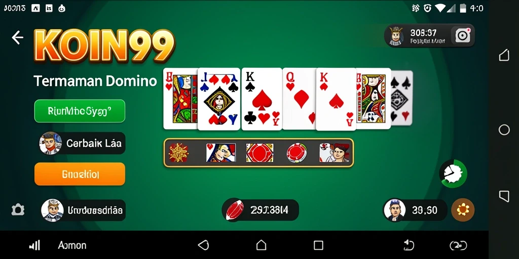 Tampilan gameplay seru dalam permainan domino KOIN99.