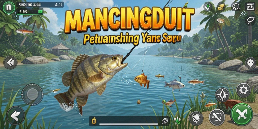 Gameplay seru di MANCINGDUIT, penuh petualangan memancing.