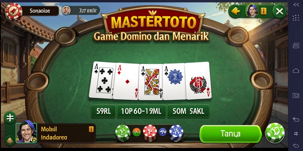 Screenshot gameplay MASTERTOTO yang menampilkan aksi domino yang mendebarkan.