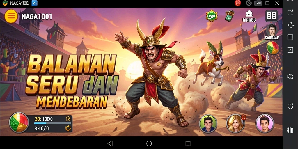 Screenshot gameplay NAGA1001 menampilkan aksi balapan mendebarkan di lintasan.