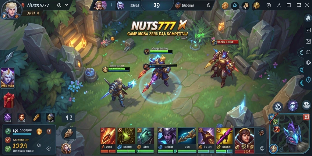 Screenshot gameplay NUTS777 dengan pertarungan seru di arena.