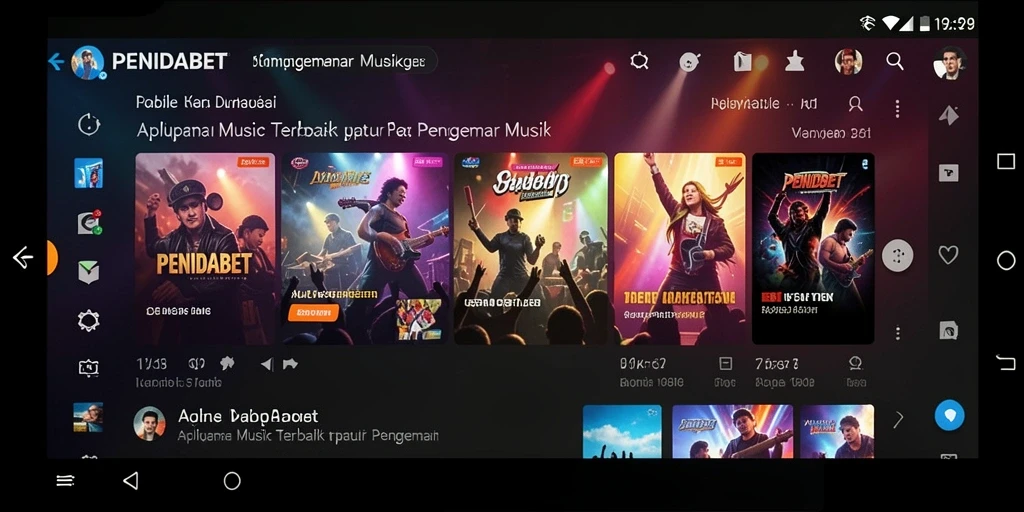 Tampilan gameplay PENIDABET dengan berbagai pilihan musik.