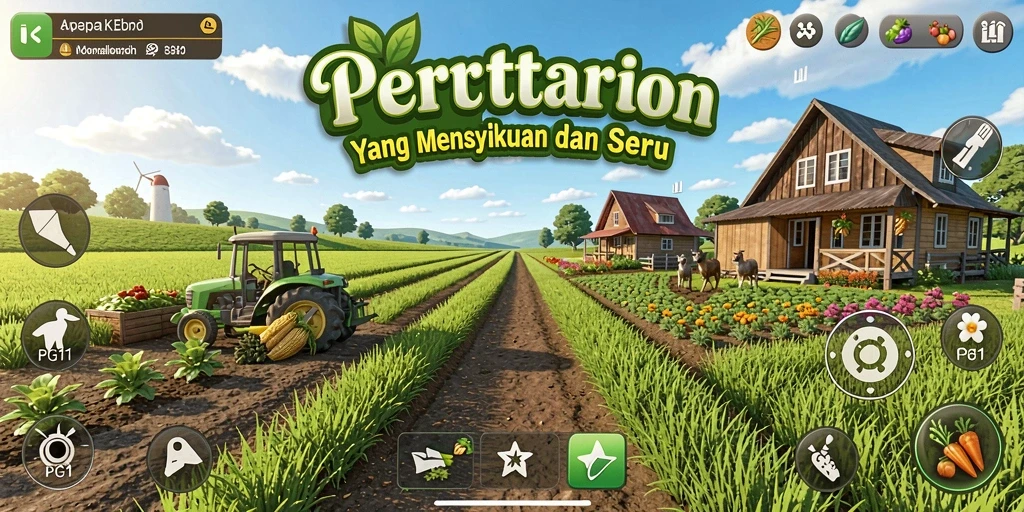 Screenshot gameplay PG11 yang menunjukkan aksi bertani yang seru.