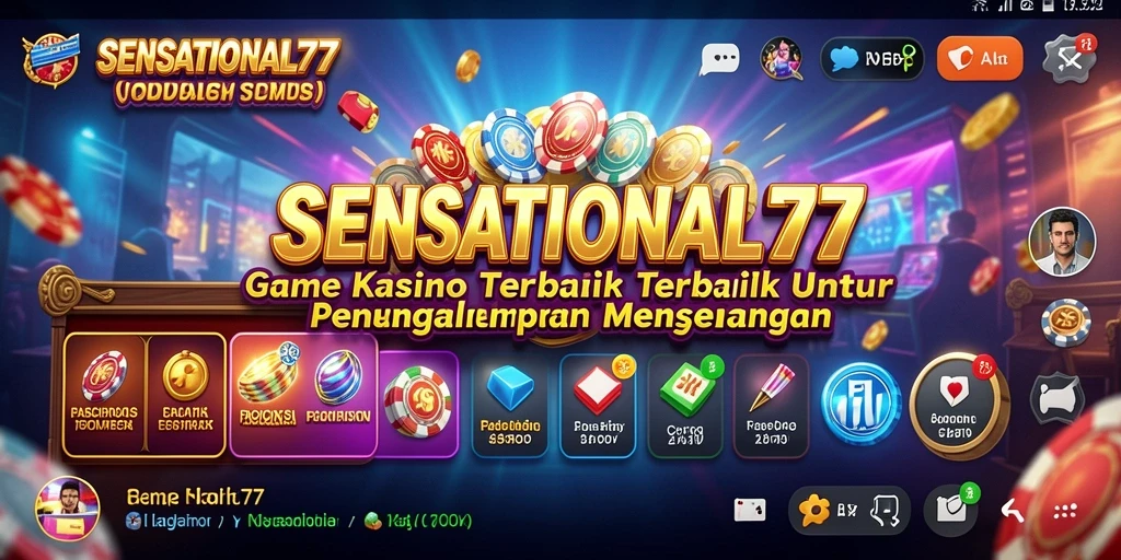 Screenshot gameplay SENSATIONAL77 yang menggambarkan suasana kasino yang menakjubkan.