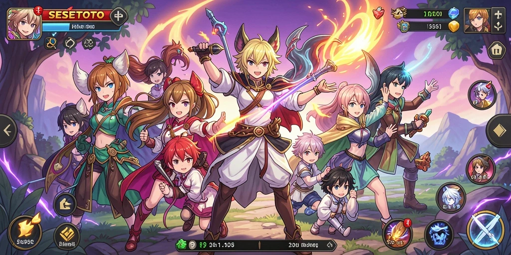 Screenshot gameplay SESETOTO yang menunjukkan karakter dalam pertarungan seru.