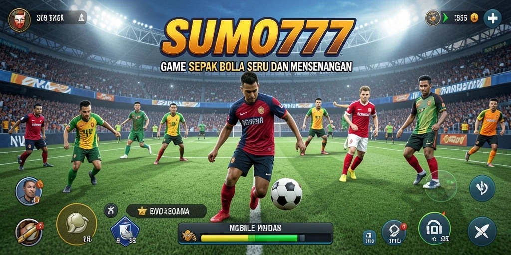Gameplay seru dengan aksi sepak bola yang mendebarkan.